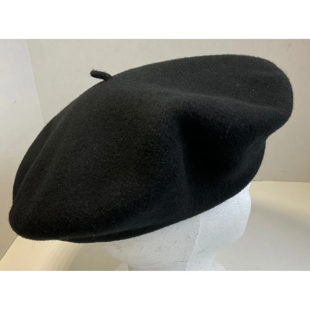 Heritage par Laulhere Black Wool Basque Beret Made in France Authentic Hat